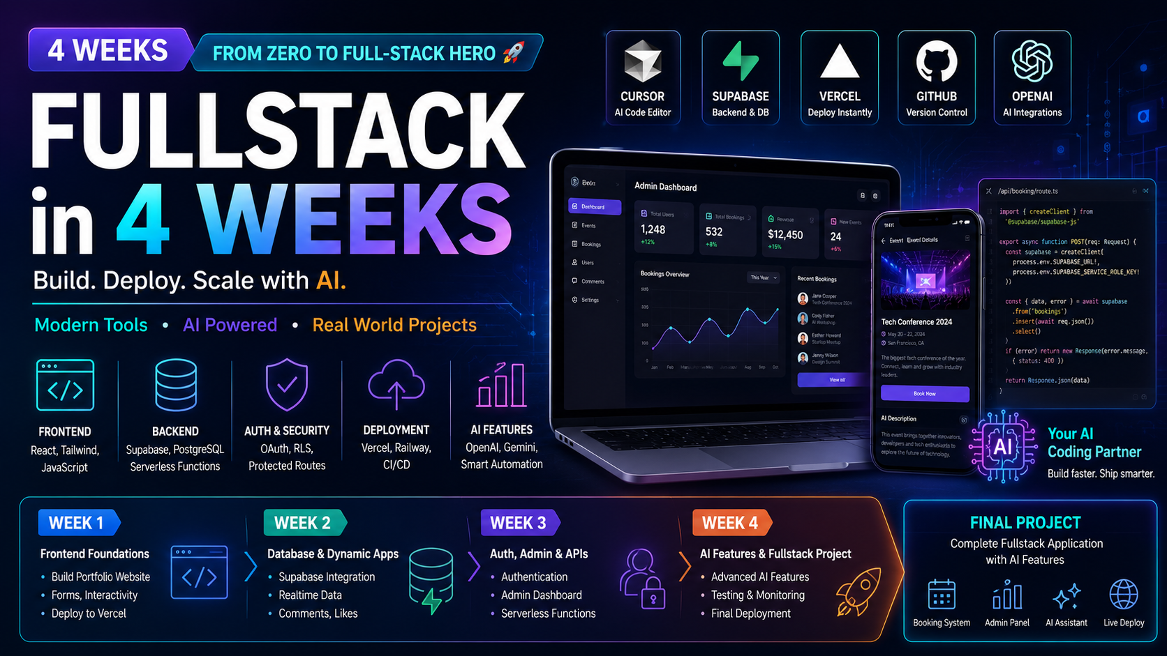4-Week Full Stack Development with AI Course
